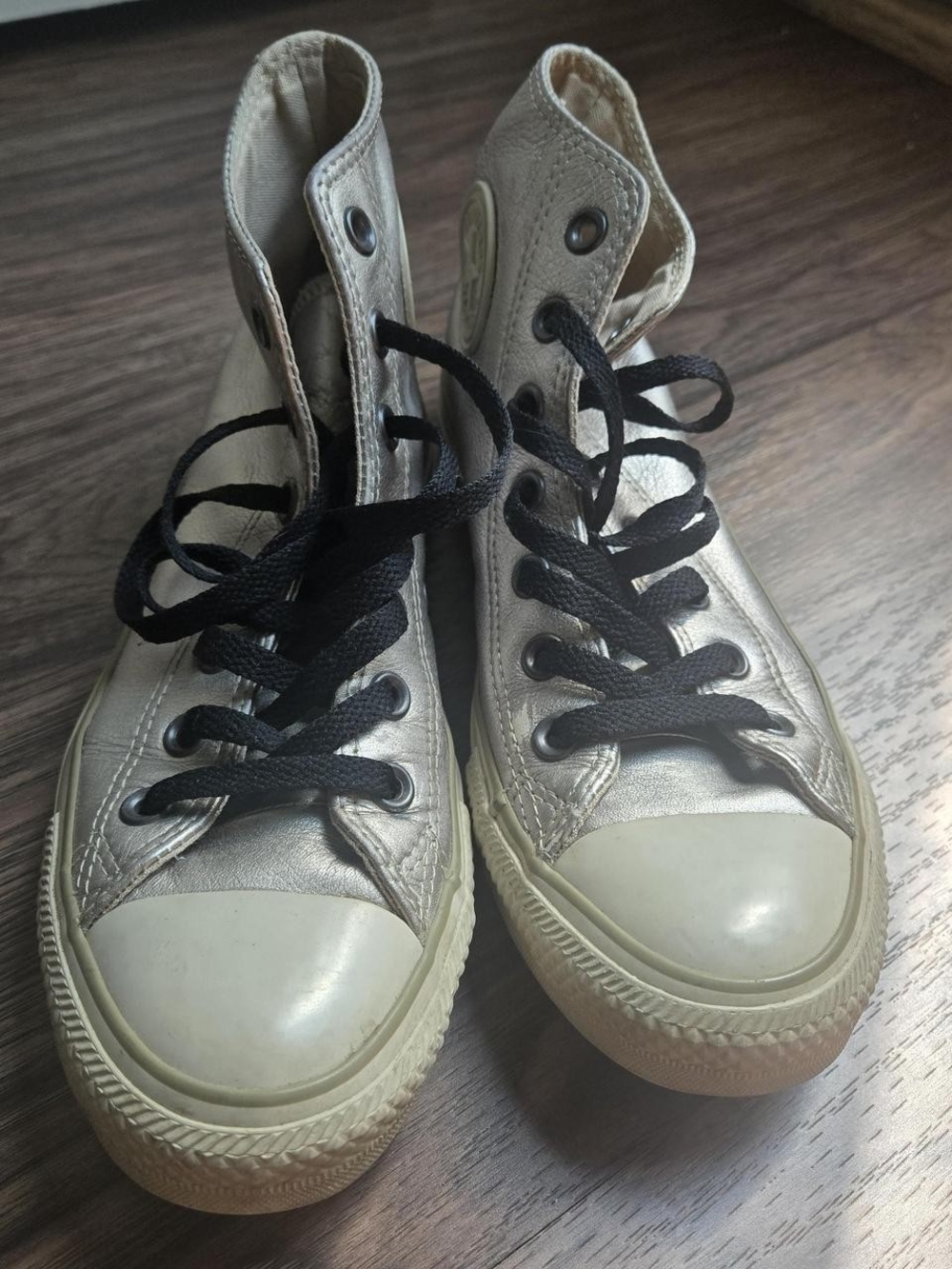 Converse Metallic Silver High-Top Sneakers - Picture 2 of 3